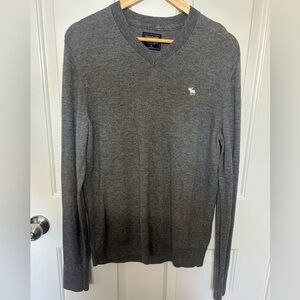 Abercrombie & Fitch Charcoal V-Neck Sweater for Men